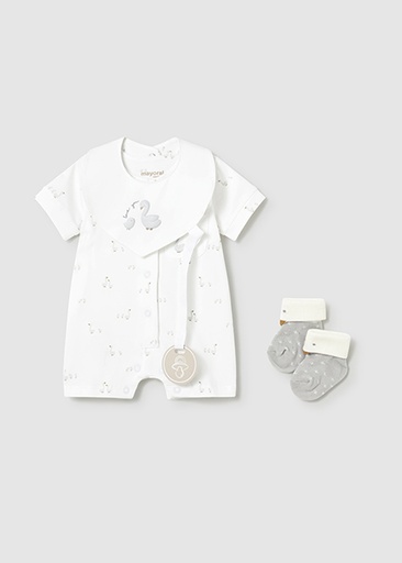  Mayoral short pijama gift set White     