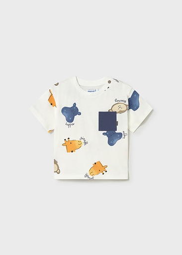 Mayoral Printed s/s t-shirt Cream