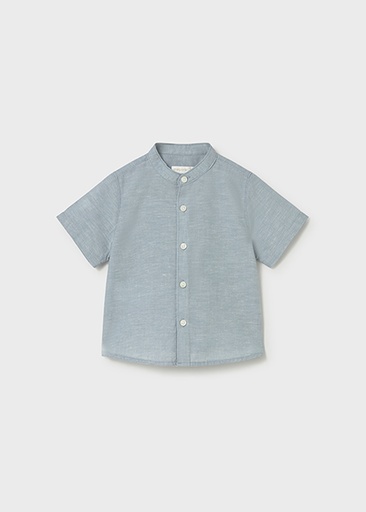 Mayoral S/s linen mao shirt Jade