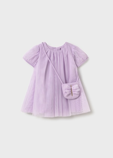 Mayoral tulle dress w/ bag Mauve