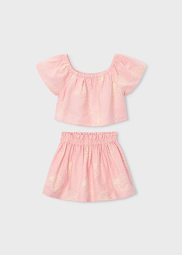 Mayoral Linen skirt set Blossom