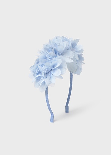 [10154-Sky -12] Mayoral Tul flower headband Sky