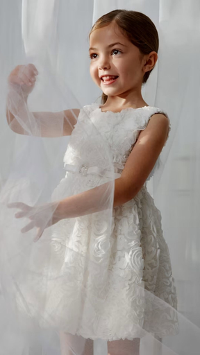 Abel & Lula puffed dress Cream