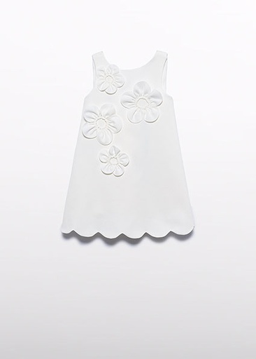 Abel & Lula 3d flower crepe dress Cream