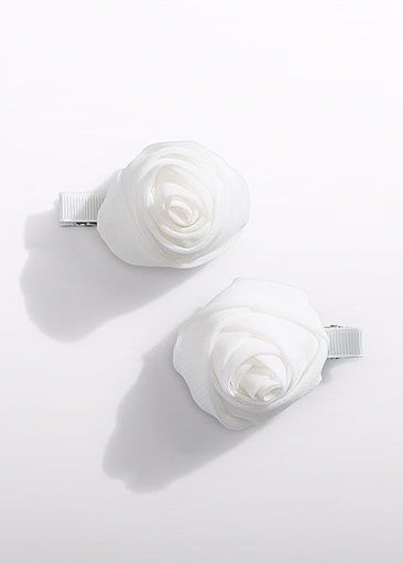 [05469-Cream-4] Abel & Lula flower clip set Creams
