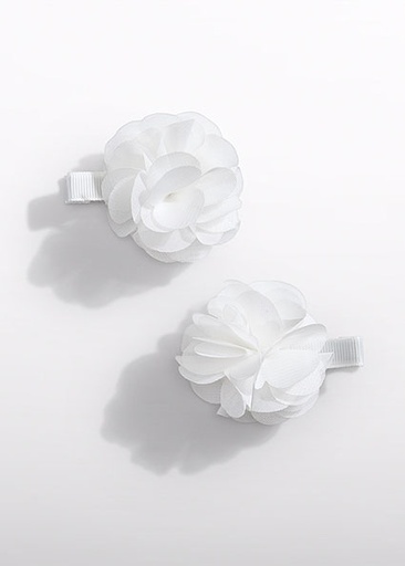 [05470-Cream-4] Abel & Lula flower clip set Cream