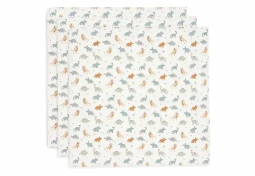 [535-851-67100] Jollein Cloth Muslin 70x70cm - Roarsome - 3 Pack