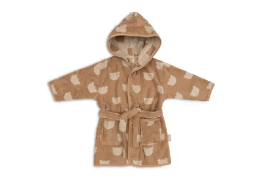 [060-808-68169] Bathrobe Terry 1-2 year Jacquard - Teddy Bear