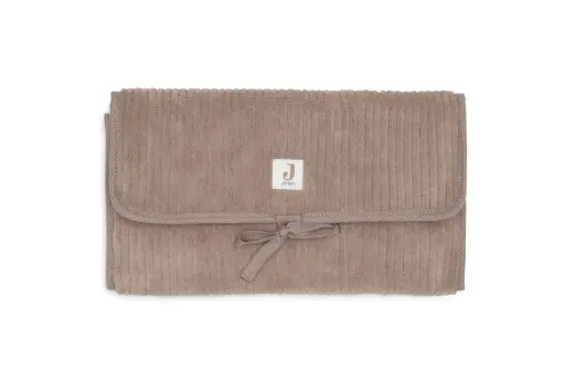 [096-001-68118] Changing Pad With Storage Pockets Cloudy Rib - Milky Coffee
