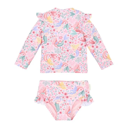 LITTLE DUTCH. Long-Sleeve Swim Shirt and Bottoms Dreamy Mermaid  UPF 40