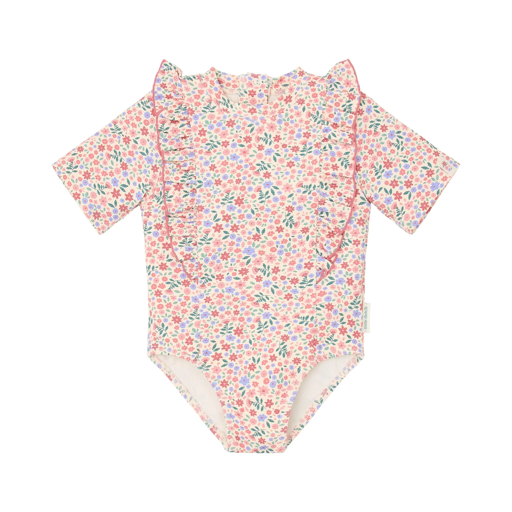[LD-CL26030666] Little Dutch Short-Sleeve Swimsuit with Ruffles Dreamy Flowerfield