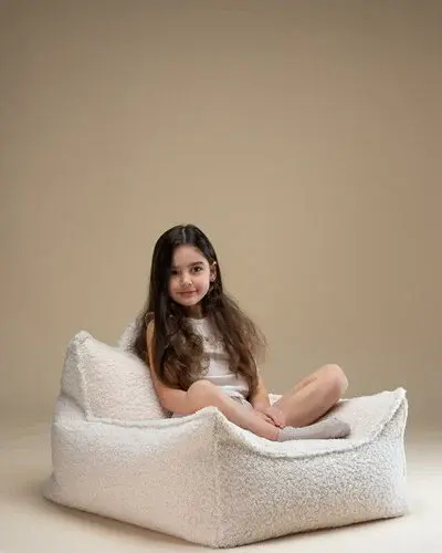 WigiWama Cream White Beanbag Chair