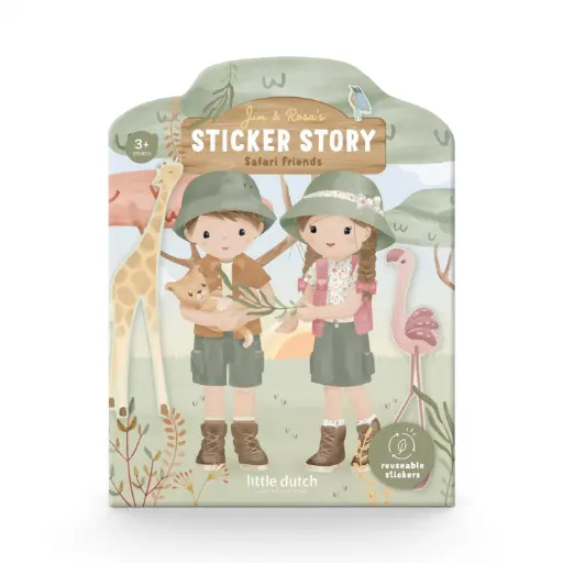 [LD126905] Little Dutch Reusable sticker booklet Safari Friends