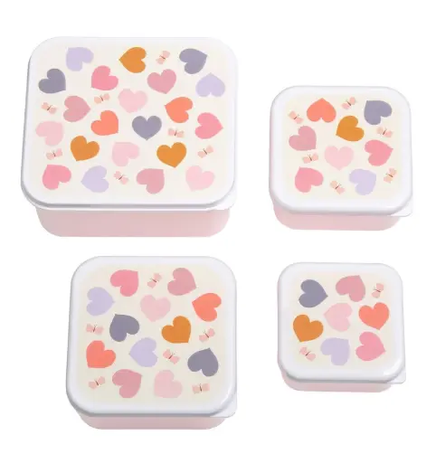 A Little Lovely Lunch & snack box set: Hearts