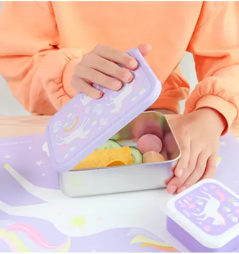 A Little Lovely Stainless steel lunch box: Unicorn dreams