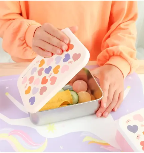 A Little Lovely Stainless steel lunch box: Hearts