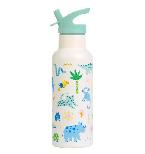 A Little Lovely XL Stainless steel drink bottle: Jungle