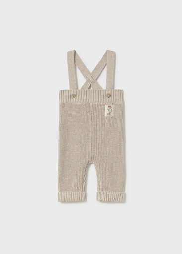 Mayoral knit suspenders pants stone