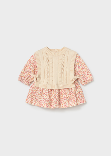Mayoral Knitted vest dress Cream