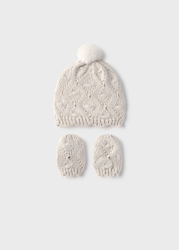 Mayoral Hat and gloves set H. Milk