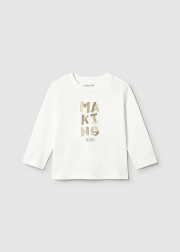 Mayoral L/s basic t-shirt Ivory Lg