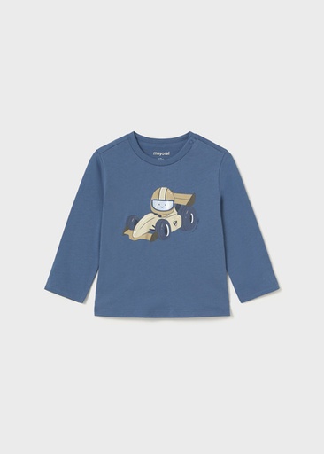 Mayoral L/s t-shirt motor play Indigo Lg