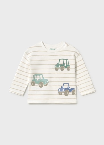 Mayoral L/s t-shirt stripes and print Col. Mole Lg