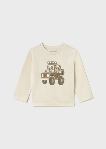 Mayoral L/s t-shirt cart Light khak Lg
