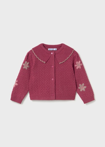 Mayoral Floral-embroidered cardigan petal mix Lg