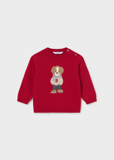 Mayoral Character intarsia sweater Red Lg