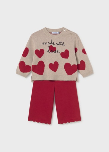 Mayoral Knit pants set Red Lg