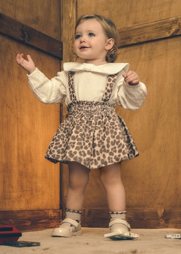 Mayoral Skirt set w/ suspenders Walnut Lg