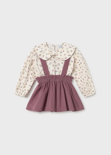 Mayoral Skirt set w/ suspenders Violet Lg