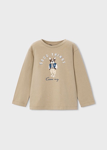 Mayoral l/s dog print t-shirt Hazelnut Lg