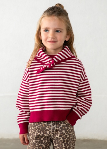 Mayoral Scarf-detail sweater Cherry Lg