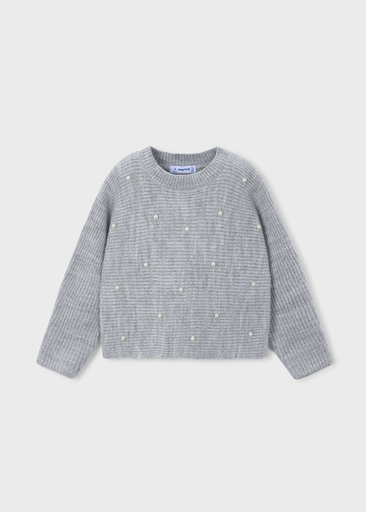 Mayoral Pearl knit sweater Mix gray Lg