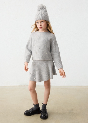 Mayoral Pearl knit sweater Mix gray Lg