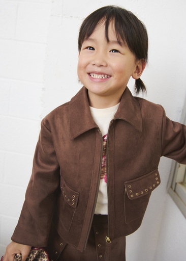 Mayoral Double-faced suede jacket Chestnut Lg