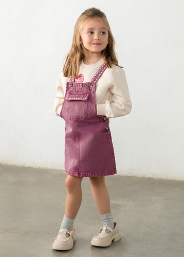 [04910] Mayoral Embroidered overall dress Grape Lg