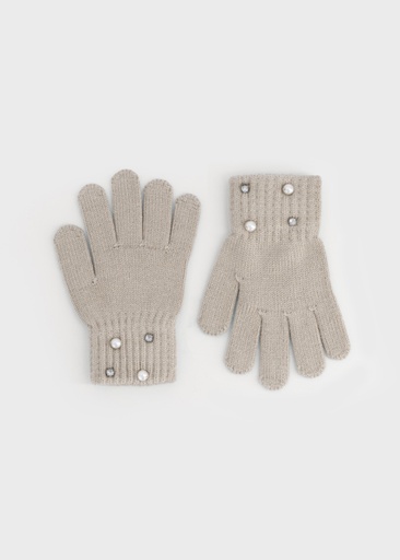 Mayoral Pearl knit gloves seed Lg