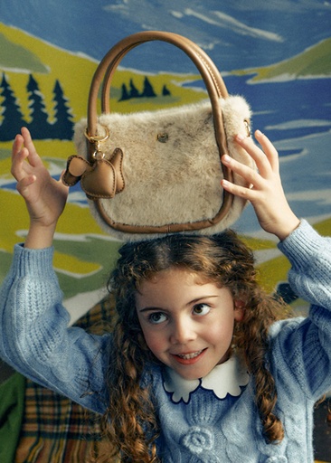 [10320] Mayoral Faux-fur bag with charms Light khak Lg