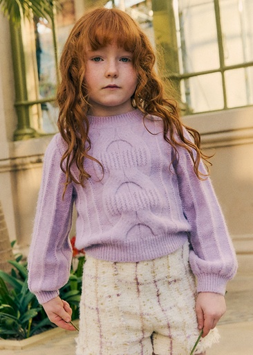 Abel & Lula Cable-knit sweater Lilac