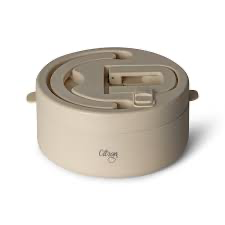 CITRON Triple Wall Insulated Food Jar 400ml with Divider & Safety Lock - Beige