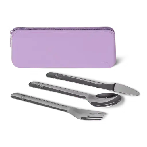 CITRON Stainless Steel Cutlery Set with Pouch - Purple