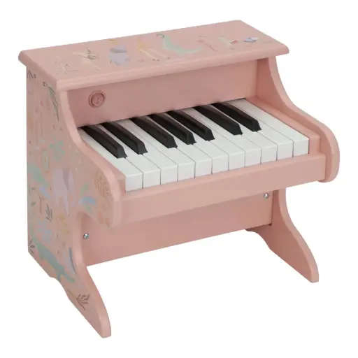 [LD7477] LITTLE DUTCH. Wooden piano Safari Friends FSC (pink)