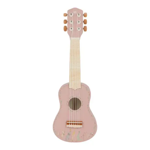 [LD7471] LITTLE DUTCH. Wooden guitar Safari Friends FSC (pink)