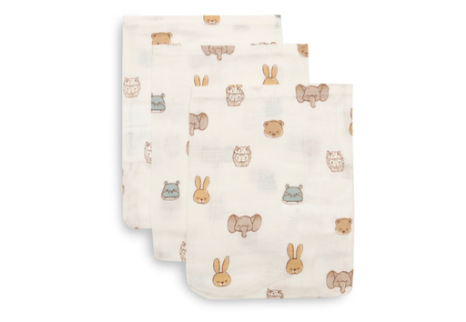 Jollein Washcloth Muslin 15x20cm Jollies (3pack)