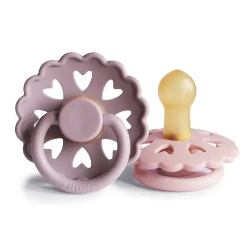 FRIGG Set of 2 Latex Pacifiers, Fairytale Twilight Mauve/Primrose  6-18 Months
