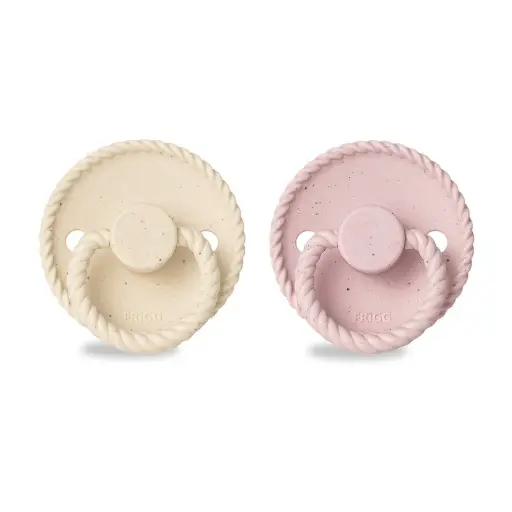 FRIGG Set of 2 Latex Pacifiers, Mini Mocha Vanilla Cream/Rose Latte 0-6 Months