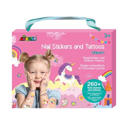 Avenir Unicorns Nail Stickers and Tattoos Kit